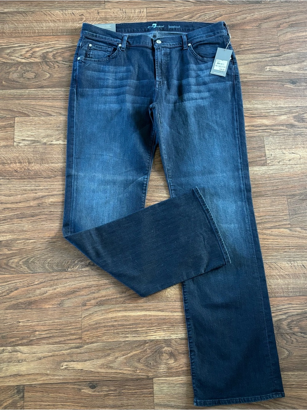 NWT 7 For All Mankind Bootcut Jeans Size 40x36 New Dark Wash Blue